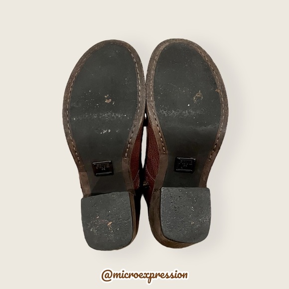 $428 Frye Vintage Brown Cognac Real Leather Distressed Zipper Lace Up Ankle Boot - Picture 8 of 11